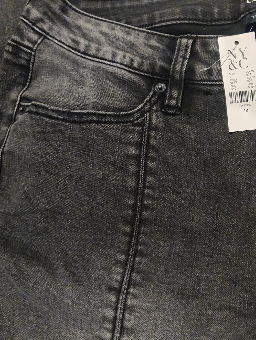 Women's NY&C HW Relaxed JeanHigh-Rise Black Wash Jeans - Picture 7 of 14